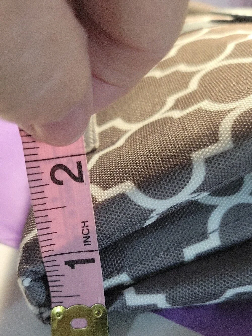Gray Geometric Pattern Baby Changing Pad Bag Clutch with Wrist Strap